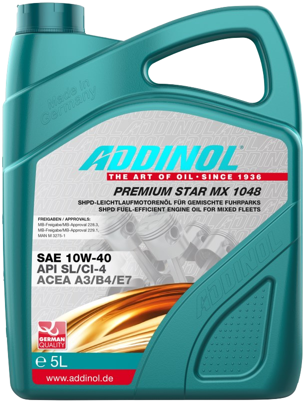 Моторное масло Addinol Premium Star MX 1048 10W-40, 5л (Addinol: 4014766240514)